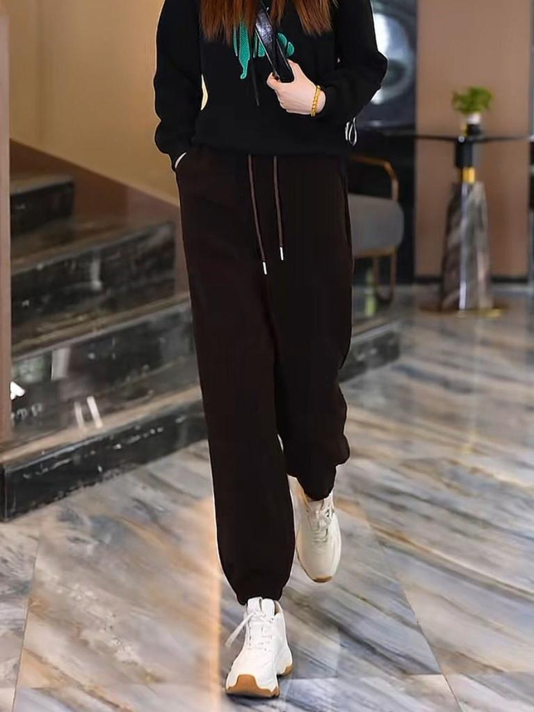 Winter large size thickened velvet corduroy pants women 2025 new women's loose slimming cuffed harem pants