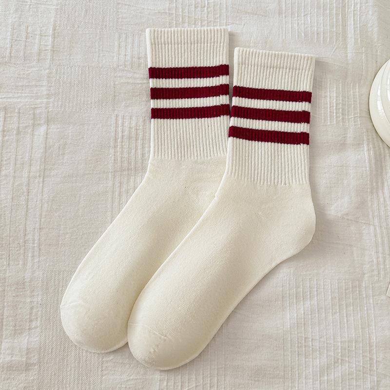 

Женские весенне-осенние ретро хлопковые носки в полоску на параллелях 1 pair