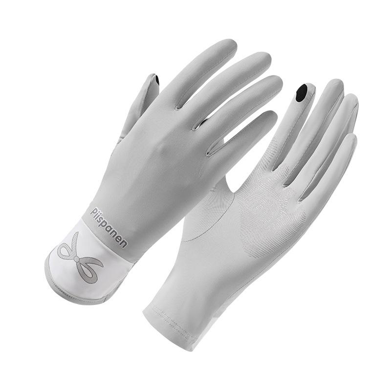 Sunscreen Gloves Summer Women UV Protection Color Matching Outdoor Touch Screen Non-slip Driving Sports Cycling Original Yarn Ice Silk Gloves