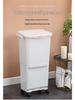 Odor-Proof Kitchen Trash Can with Lid, Movable,  Large Capacity, Double Layer, Dry & Wet Waste Separation.