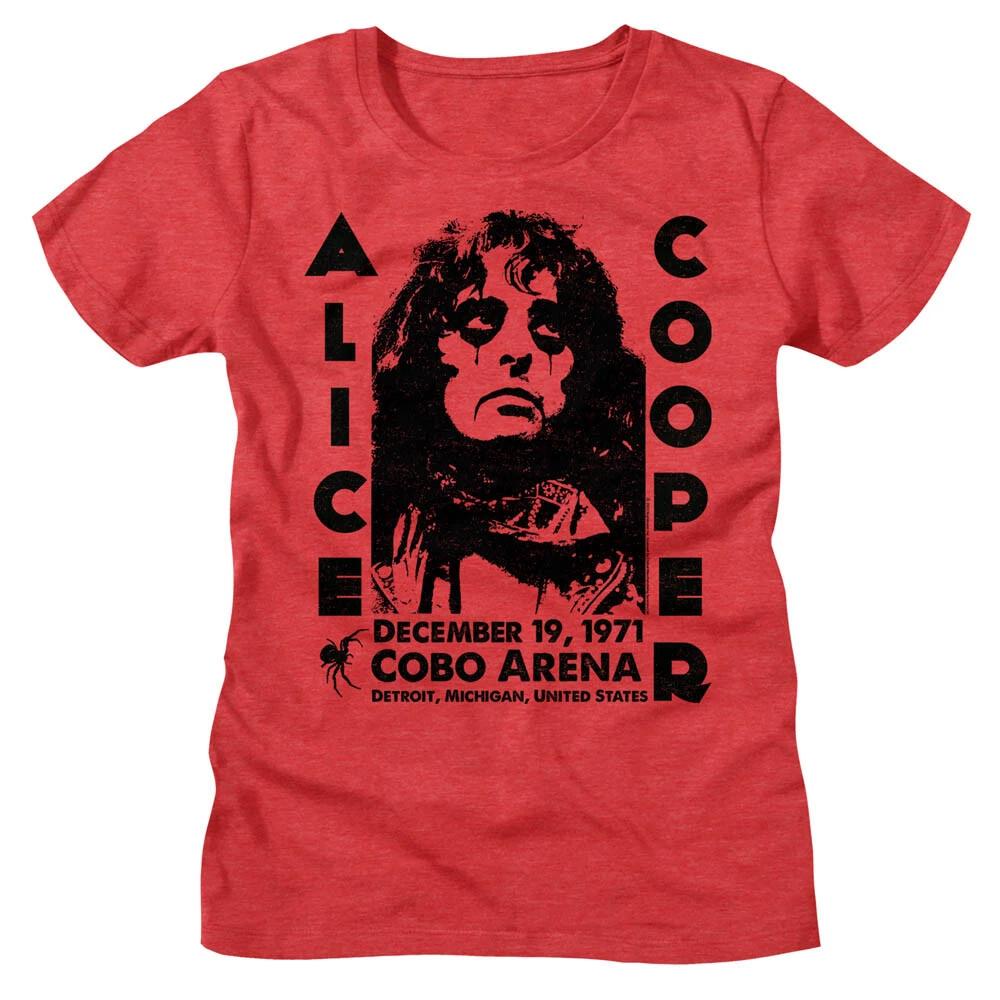 Alice Cooper Live Cobo Arena Detroit 1971 Women s T Shirt Shock Rock Tour Merch S