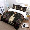 Dog In Night Blooms Pattern Bedding Set For Kids Luxury Gift 3Pcs Digital Print Comforter Set Soft Comfortable Breathable