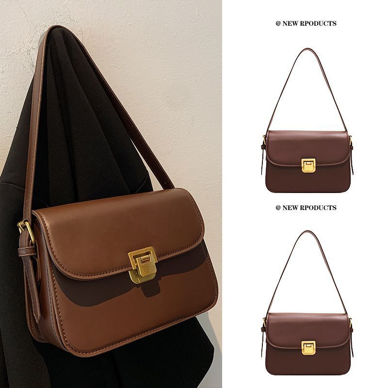 2025 new high-end trend autumn simple retro fashion shoulder women's bag texture crossbody versatile small square bag