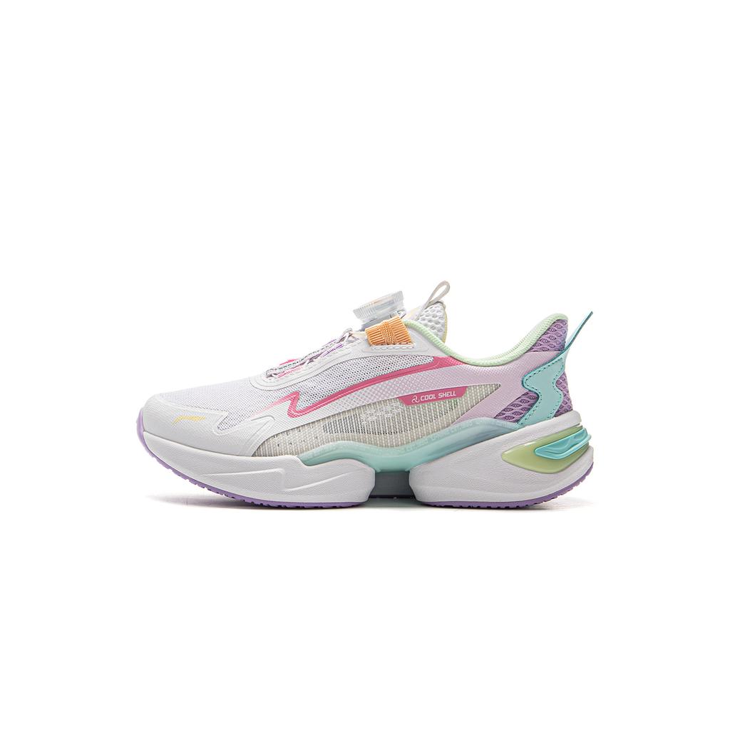 Li Ning Kids Sports Lifestyle Series Fashion Comfortable Casual Shoes Kids Casual Shoes Standard-White Rose-Purple YKNV020-2