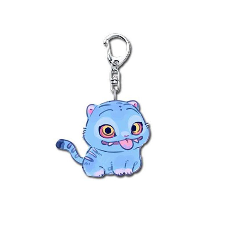 Anime Movie KPop Demon Hunters Derpy Tiger Acrylic Double-Sided Keychains Keyring Phone Chain Accessories Fans Gift