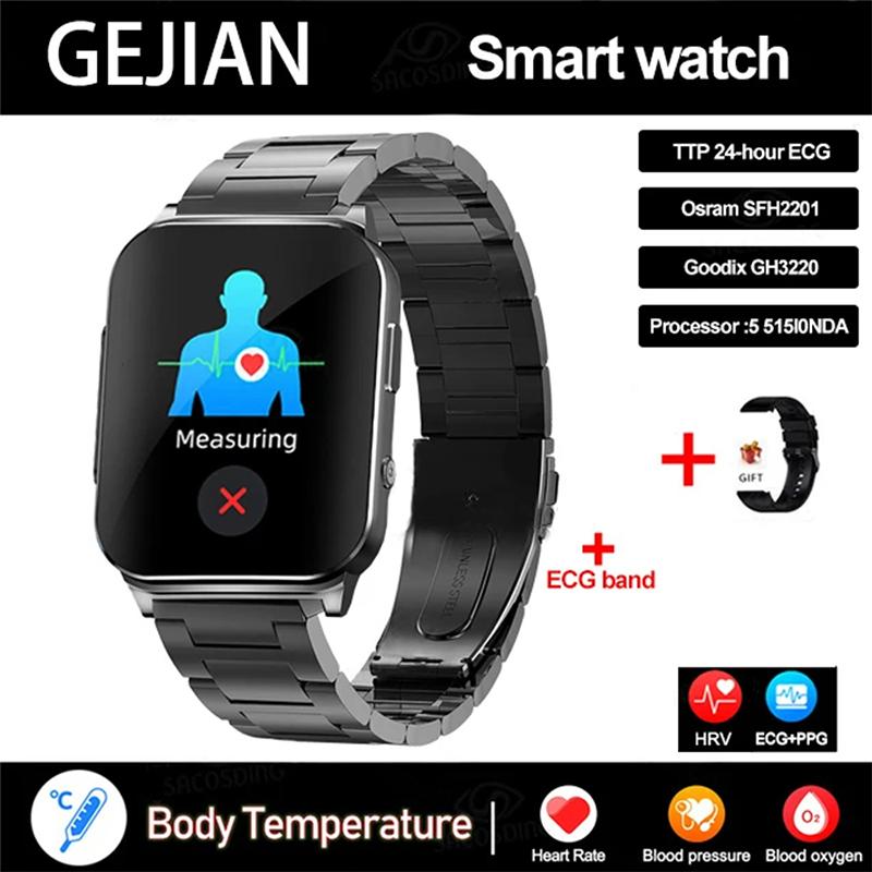 2025 Health Smart Watch NFC ECG Air Pump Blood Pressure Blood Oxygen ECG+PPG Bluetooth Call NFC SmartWatch For Men Women Airbag