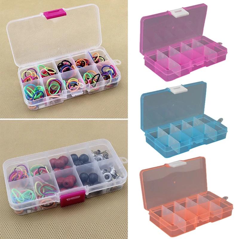 10 Grids Storage Box Container Jewelry Bead Case Organizer Boxes Case Compartments Plastic Transparent Detachable Organizadores