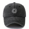 Berretto da Baseball Sole Luna Cotone Lavato Cinturino Regolabile Cappellino Casual Sportivo da Esterno