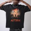 Vintage Autism Awareness Graphic Tee Retro 90s Meme Shirt Summer Mens and Womens Loose and Breathable Tshirt Top