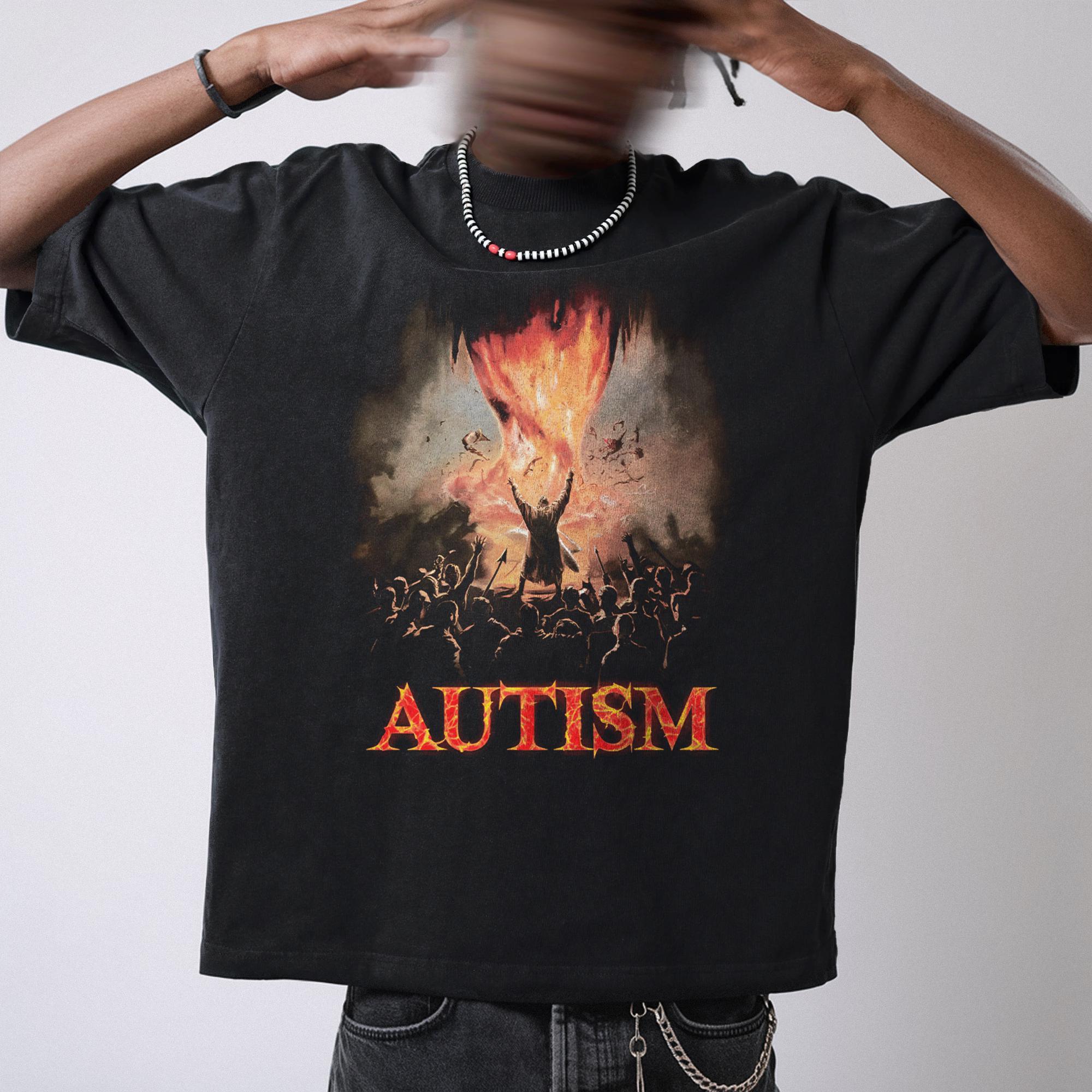 

Vintage Autism Awareness Graphic Tee Retro 90s Meme Shirt Summer Mens and Womens Loose and Breathable Tshirt Top 4XL