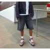 ZYLLO Y2k Black Punk Washed Baggy Work Shorts Men Women Fashion Hip Hop Ripped Hole Denim Shorts Vintage Raw Edge Jorts Streetwear