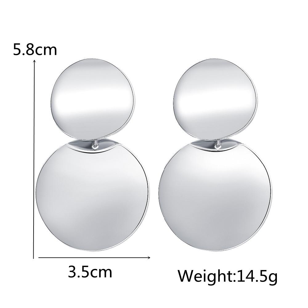 Fashion Statement Earrings Metal Round Geometric Earrings For Women Hanging Dangle Modern Jewelry Punk