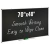 Black Board, 70 X 40 Inch Large Chalkboard with Aluminum Frame, Black Boards Dry Erase Includes 1 Magnetic Erase & 3 Dry Erase Markers, Black Surface,
