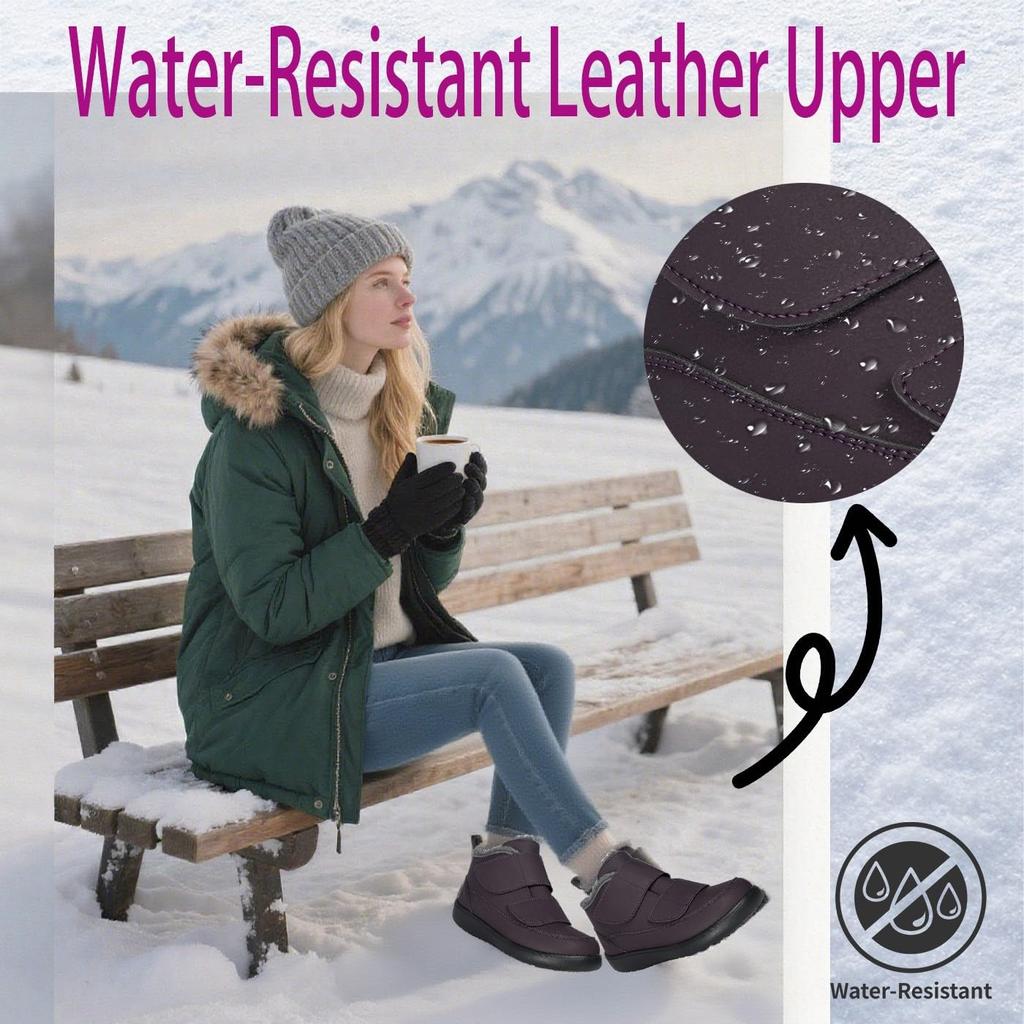 Eagsouni Snow Velcro Winter High Bunion and 5E Boots, Closure, Boots, Roomy, Wide, Instep, Support, Men's Women's, Lightweight, Non-Slip,