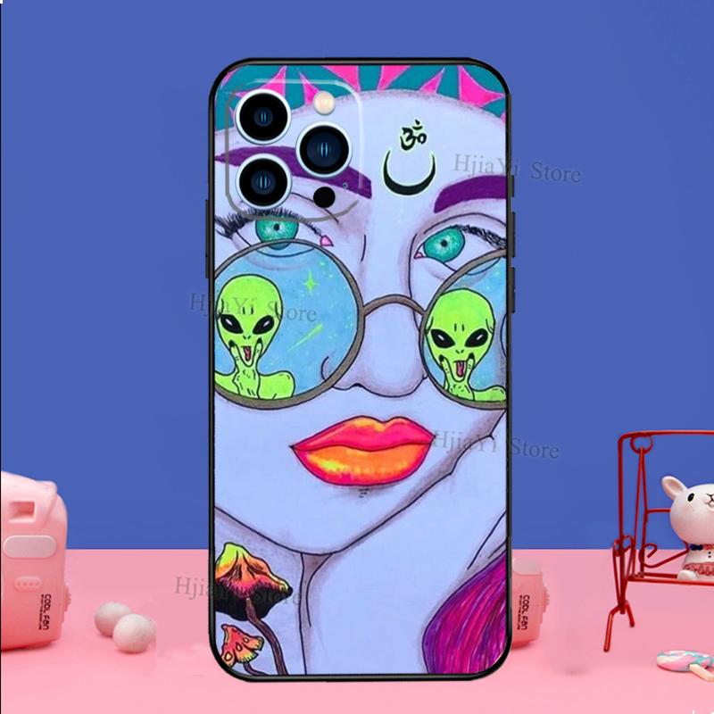 Hippy Hippie Psychedelic Art Case For iPhone 16 15 13 11 14 Pro Max 12 Mini Plus XR X XS Max Silicone Phone Cover