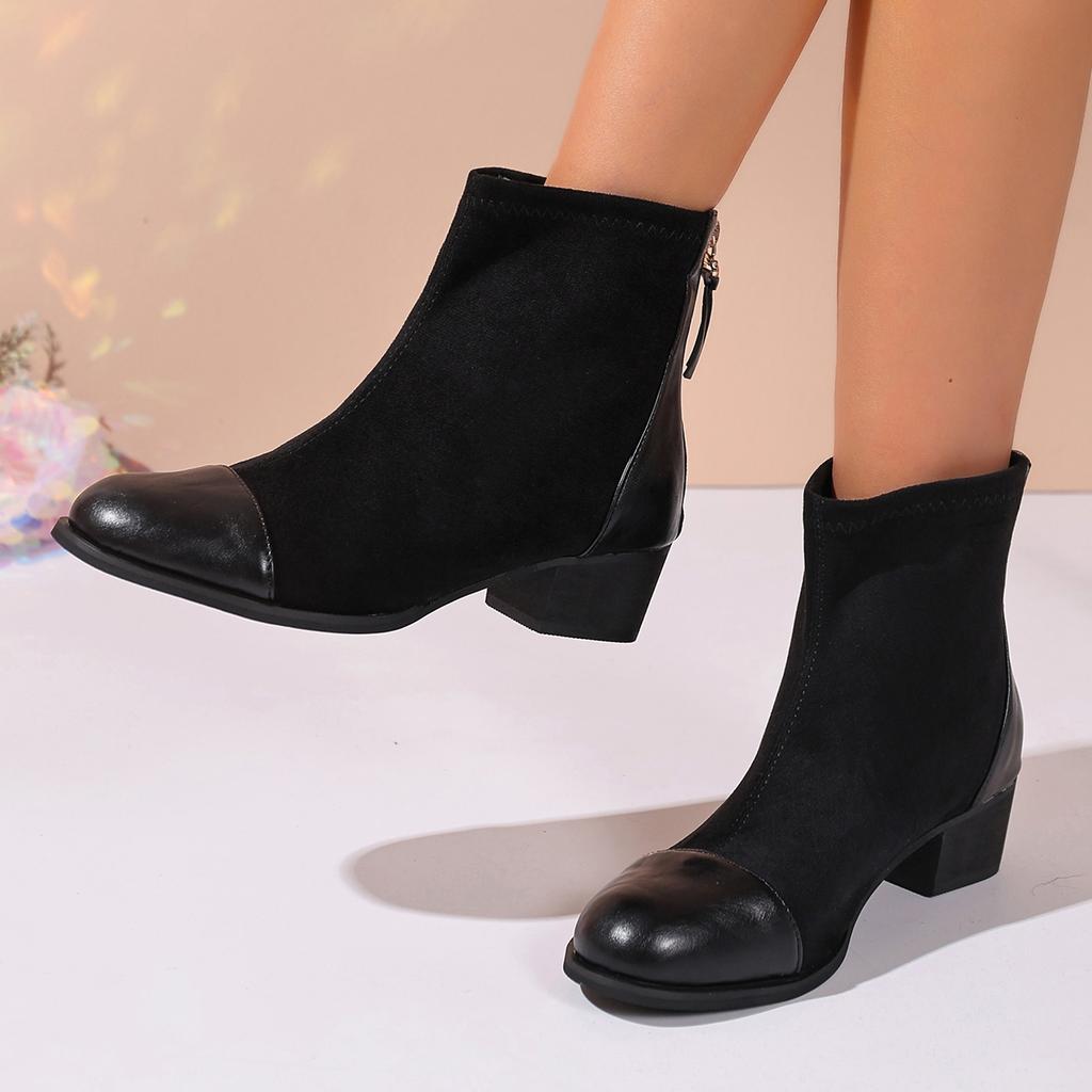 Fashion Fashiona Ankle Boots Versatile Temperament Women Shoe Thick Heels Simple Women Boot Daily Comfort Short Boot Trendy High Heels