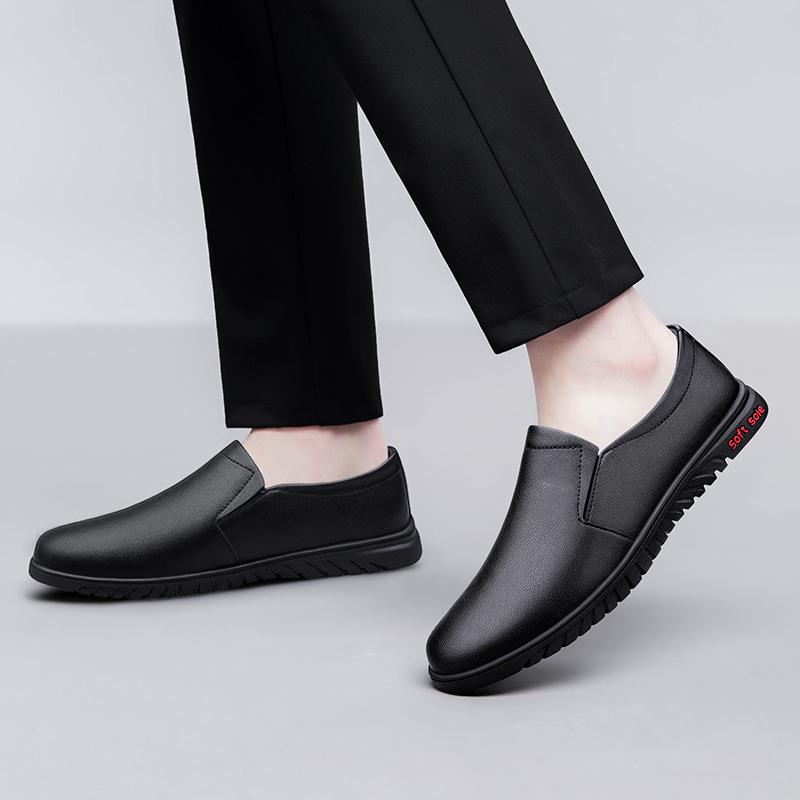 Mens Slip on Flats Genuine Leather Men Loafers Hot Sale Breathable Men's Lazy Shoes Men Casual Stylish Business Shoes
