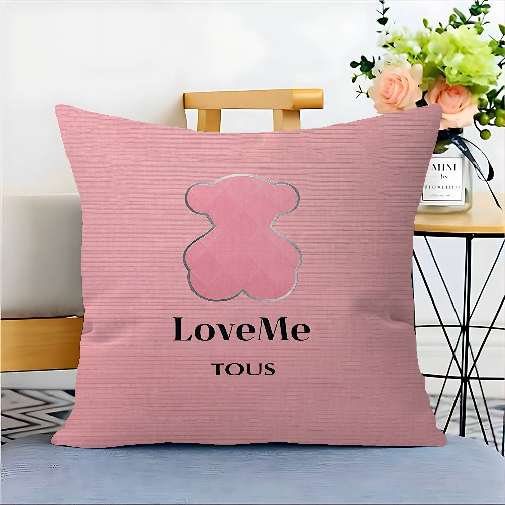 Cute T-TOUSes Bear Pillow Cushion Cover Pillowcase Living Room Sofa Home Decor Customized