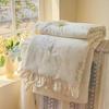 Korean Style Cotton Lace Air Conditioning Quilt - Floral Rabbit Pattern, Machine Washable, Summer Thin and Cool.