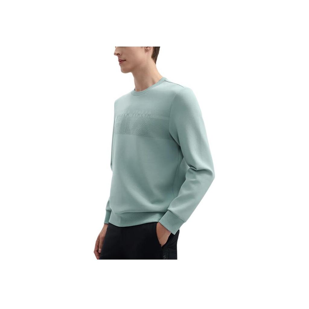 FILA White Series Brand Logo Fashion Casual Natural Simple Pullover Long Sleeve Sweatshirt Men sweatshirt Sea-King-Green F11M443205F-GN
