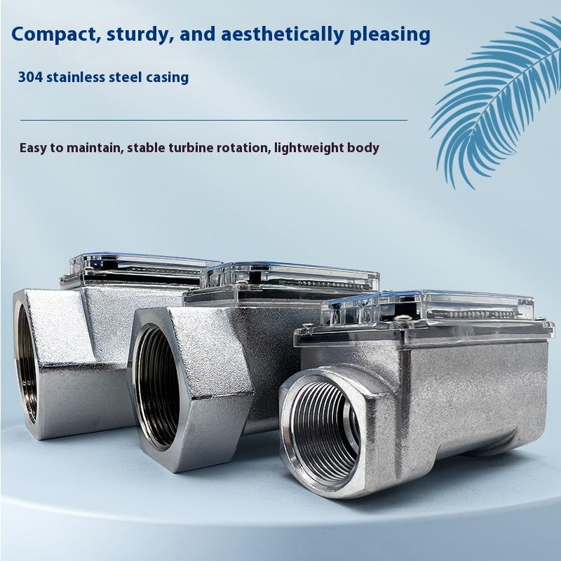 HIgh Precsion K11 1.1 Inch Turbine Flow Meter LCD Digital Display for Diesel Water Methanol Measurement Tool
