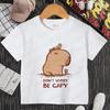 Kinderkleidung Kawaii Cartoon Anime Capybara Kurzarm T-Shirt Niedlicher Capybara Liebhaber Tier Capybaras Harajuku T-Shirt Geschenk