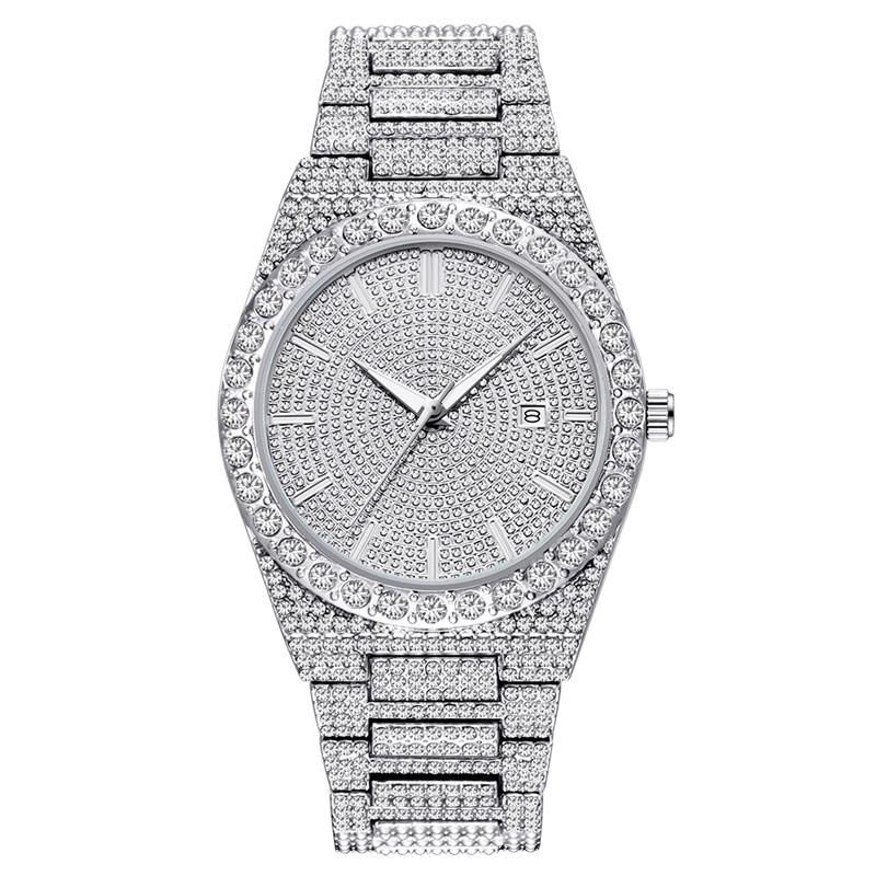 Reloj Hombre Genuine Big Brand Men Watches Casual Alloy Band Diamond Luxury Date Gifts Vintage Watch Montres De Marque De Luxe