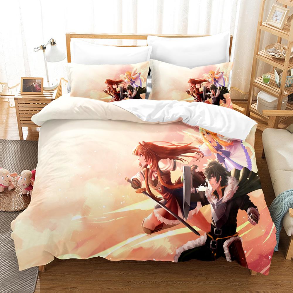 New Anime The Rising Of The Shield Hero Bedding Sets Duvet Cover Set With Pillowcase Twin Full Queen King Bedclothes Bed Linen