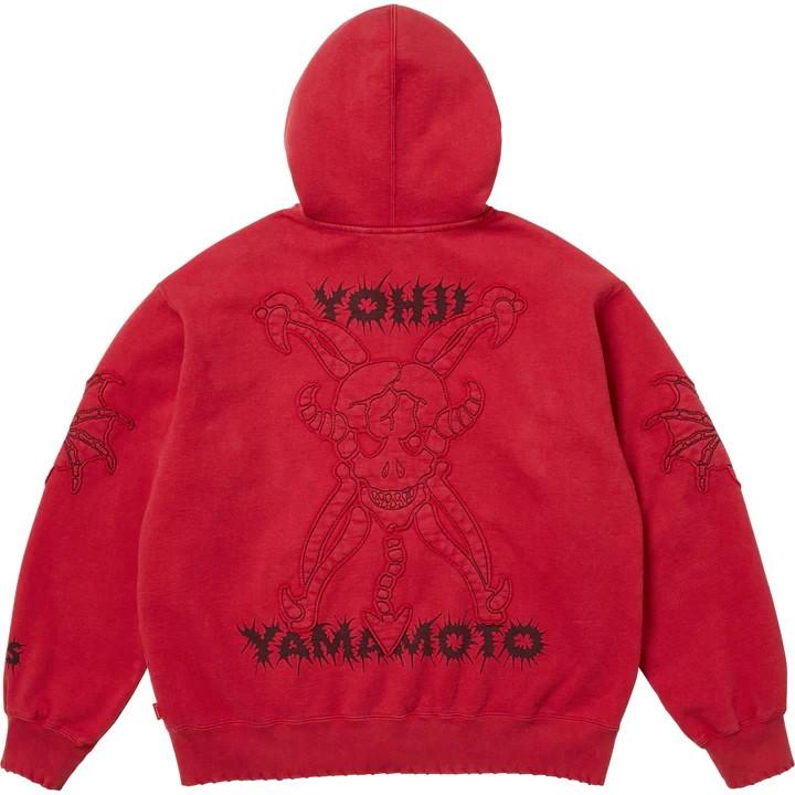 Supreme Hanorac cu fermoar și glugă Y's by Yohji Yamamoto Roșu spălat