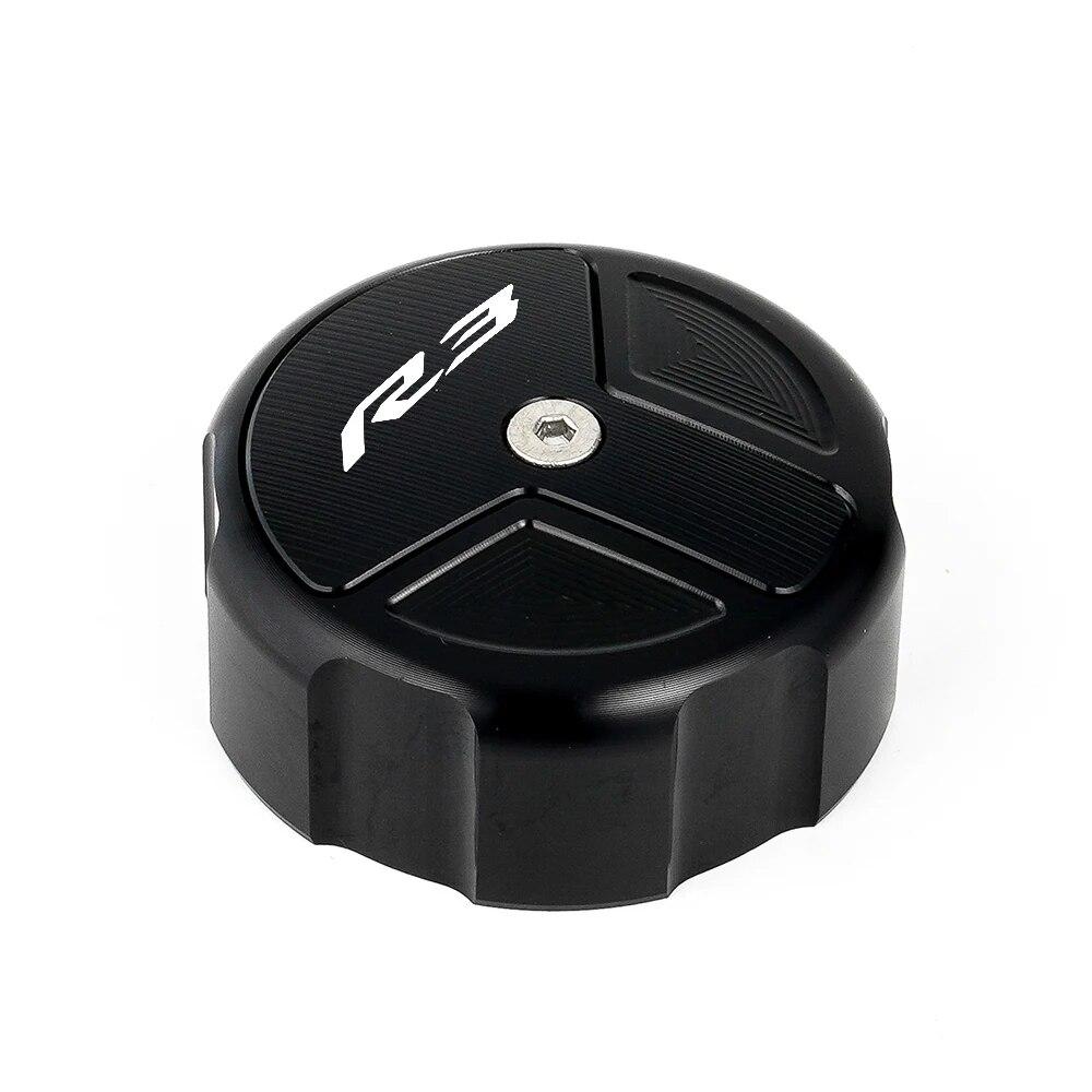 Logo:R3 Motorcycle CNC Aluminum Rear Brake Fluid Reservoir Cover Cap For YAMAHA YZF R3 YZFR3 2015-