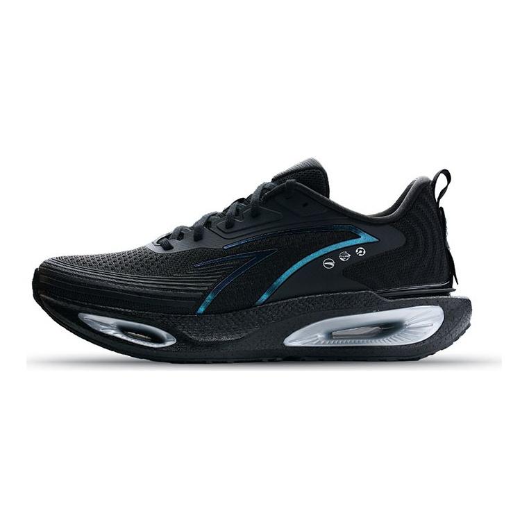 Anta Wormhole Mesh Breathable Shock Absorbing Durable Sports Commuting Running Fabric Low Top Running Shoes Men Sneaker Basic-Black 112625533R-2