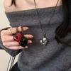Love Pulling Sweater Chain Simple Versatile High End Heart Pendant Necklace for Women