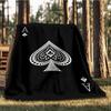 1pc Ace of Spades Playing Card Outdoor Flannel Blanket , Machine Washable Perfect Gift for Birthday , Holiday Travel Accessory , Durable Material