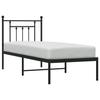 Vidaxl Metal Bed Frame with Headboard, Black, 75X190 Cm