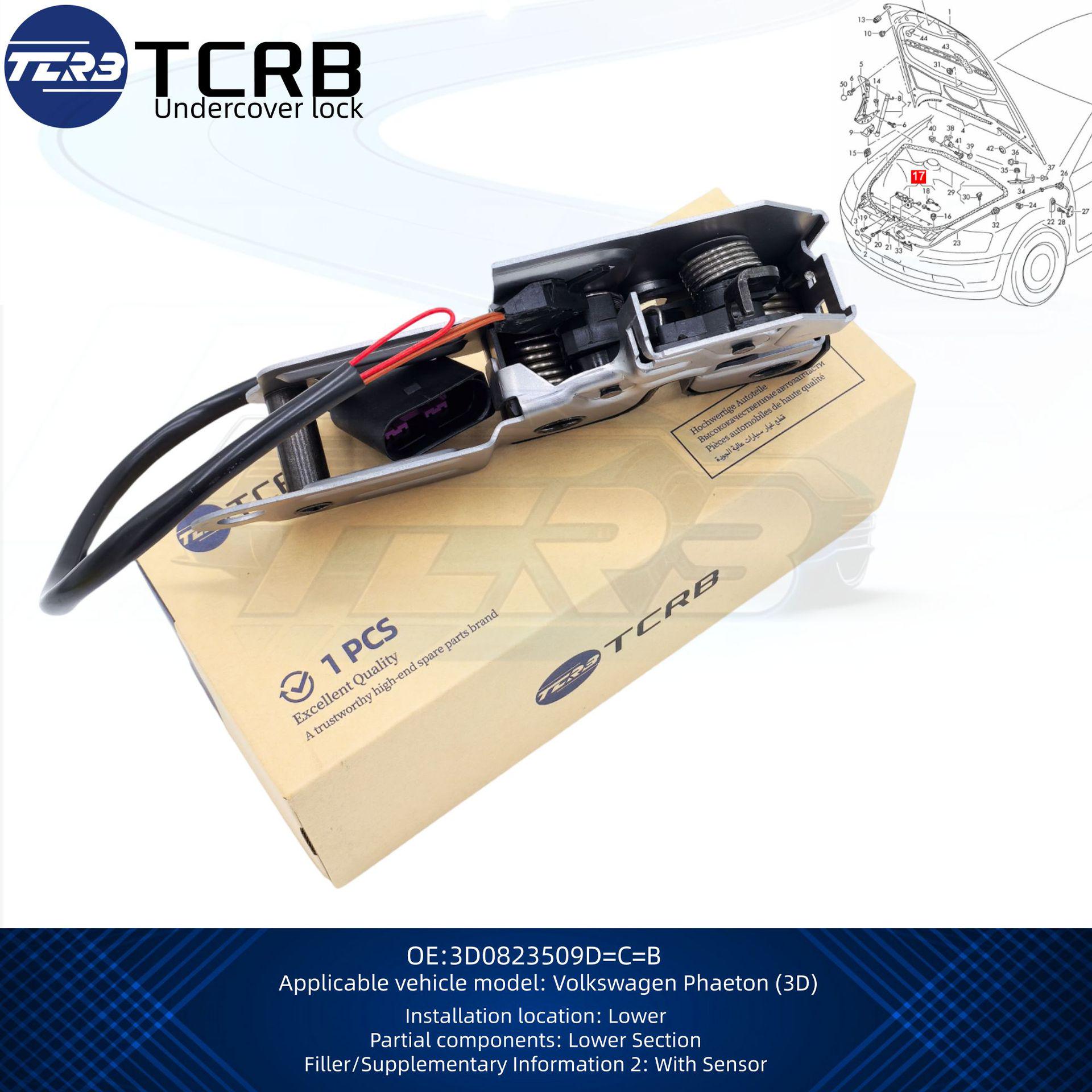 Volkswagen Phaeton Front Engine Hood Lock 3D0823509D