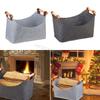Spacious Gray Felt Woods Bag Durable Firewood Holder For Home And Camping Use 6XDE