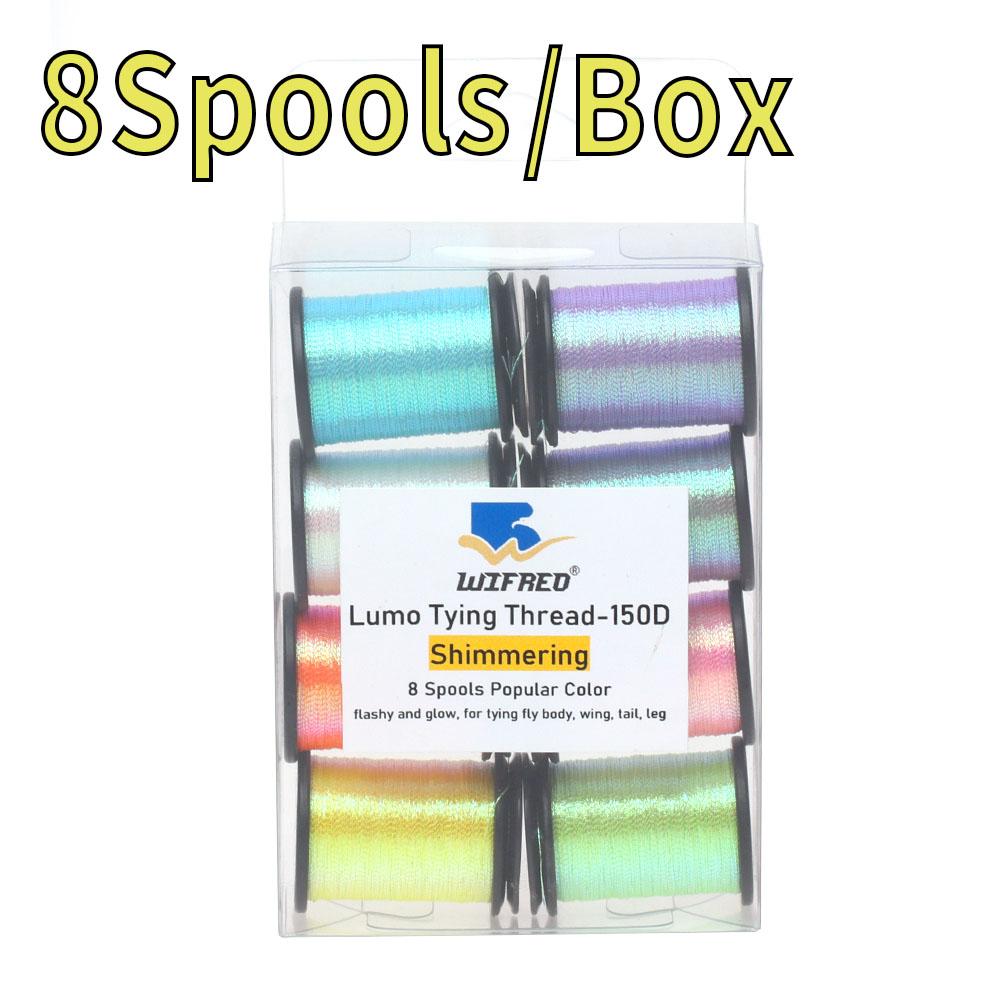 1Spool 150D Shimmering Lumo Fly Tying Thread Material Flashy and Glow Ideal for Buzzers, Dry/Wet Flies & Fly Body