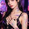 5 Sheets Holographic Lightning Tattoos, Waterproof Flash Temporary Stickers, Full Color Body Art for Festival Party Sale Goods