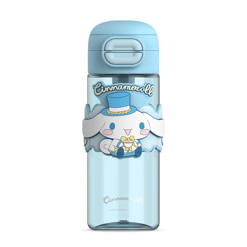 X&W 630ml Tritan Water Bottle Cartoon Kuromi/My Melody Straw Water Cup Leak-proof Double-drinking Mug with Cup Sleeve Kid's Gift
