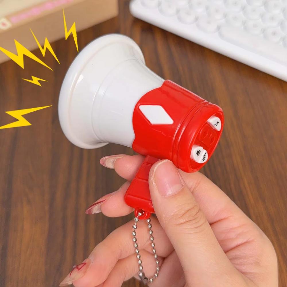 

Забавный мини-брелок для ключей в виде трубы, громкоговорителя, игрушечная сумка, подвеска, уличный мегафон, декомпрессионное подвесное украшение, брелки красный