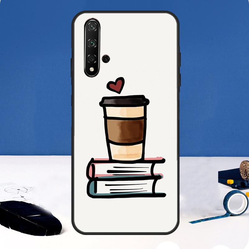 

Books And Coffee Phone Case For Huawei Nova 11 Pro 11i 8i 3i 9 10 SE 5T Y60 Y61 Y70 Y90 Y91 P20 P30 P40 Lite P Smart 2021