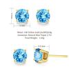 FANCIME Natural Topaz Earrings for 14K Natural Gift Wrapping Included Women, Gold, 6mm, 1.47ct Stone, Binaural, Amulet, Mother's Day, Christmas,