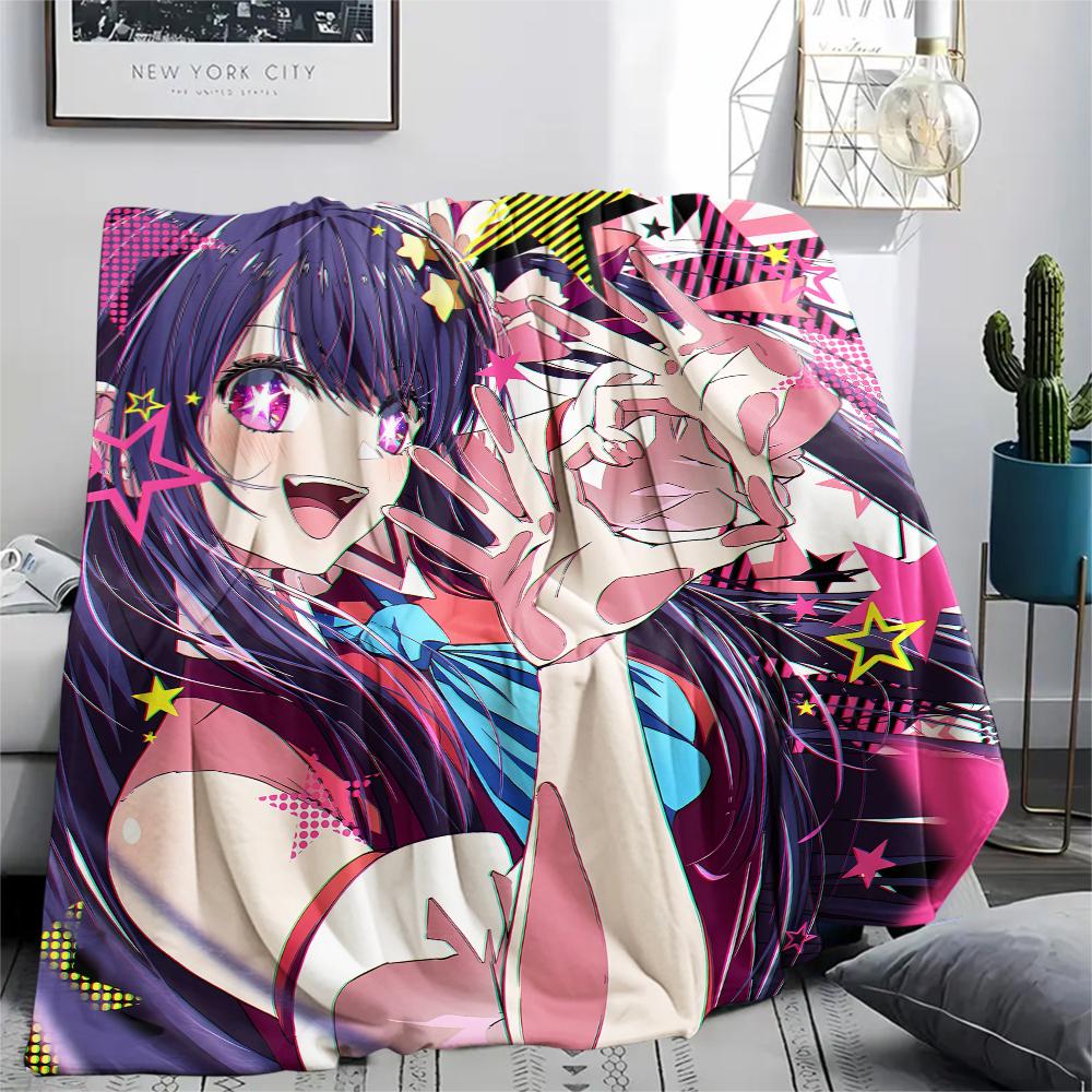 1pz Coperta in Flanella con Stampa Oshi No Ko, Alta Qualità per Tutte le Stagioni, Decorazione per la Casa, Calore e Comfort, Perfetta per Regali di Natale
