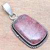 Pendant Rhodonite Gemstone Handmade Mother'Day Gift Silver Jewelry 2"
