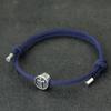 Vintage Mens Bracelet Rope Stainless Steel Viking Cross Braslet Sliding Adjustable 3mm Marine String Braclet Accessories Hombre