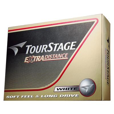 BRIDGESTONE TOURSTAGE Extra Distance Golf Balls, 1 Dozen (12 Balls), White, TEWX