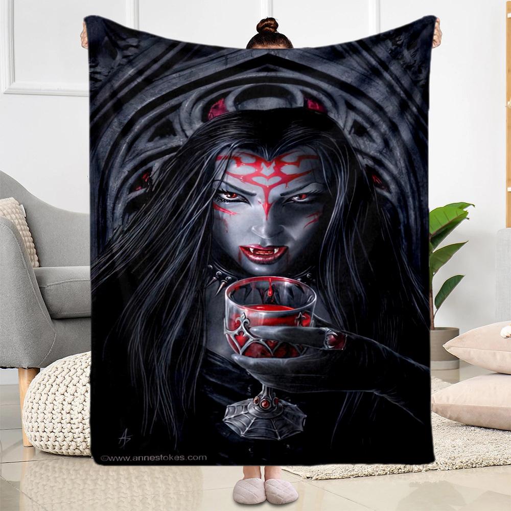 Gothic Style Blanket Ultra-Soft Perfect for Bedding Livingroom Chair for All Seasons Playful Design Birthday Christmas Gift Blanket