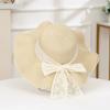 Lace Bow Big Brim Straw Hat Spring and Summer New Sunscreen Beach Sun Hat Fresh and Sweet Bucket Hat