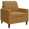 3 Piece Sofa Set with Cushions Brown Velvet