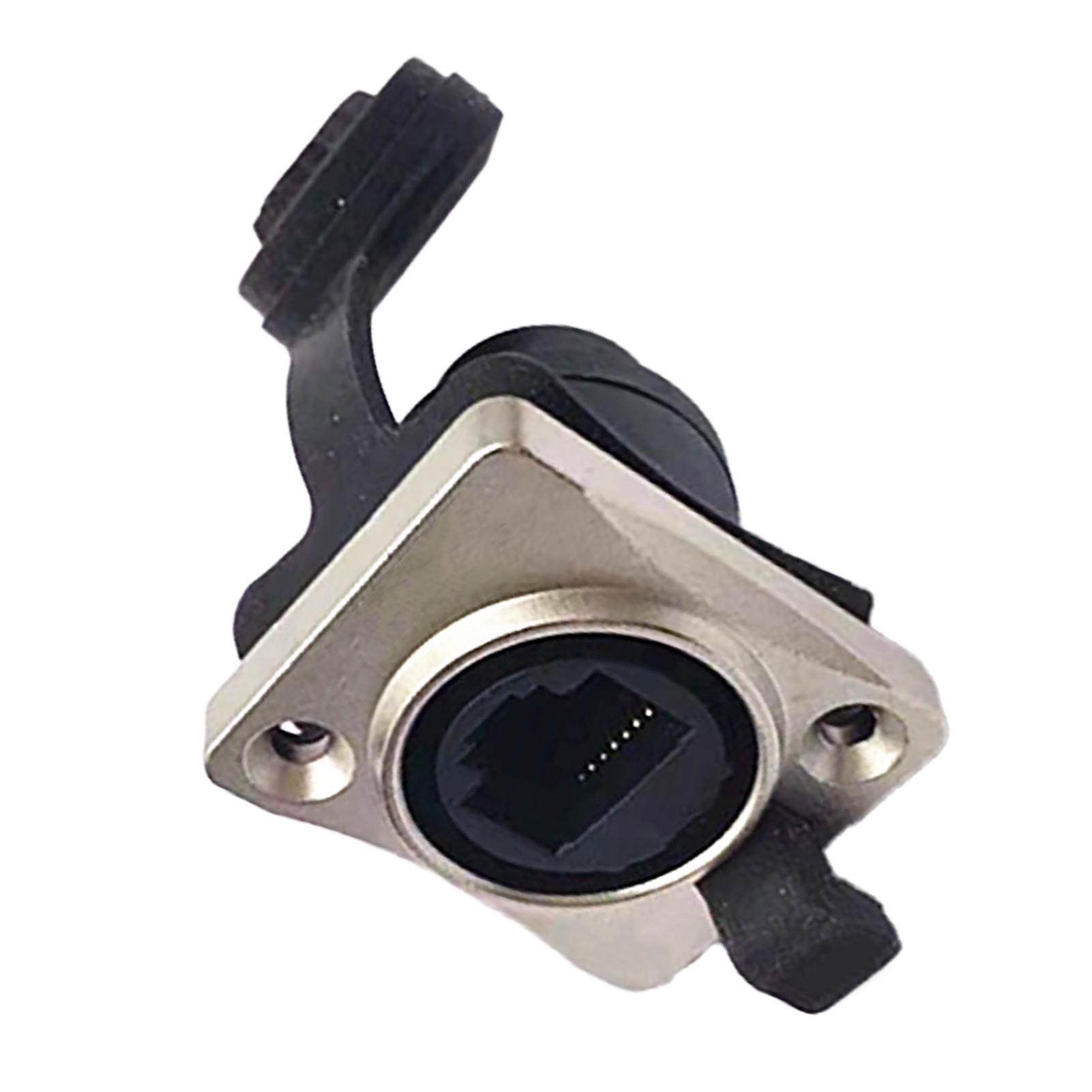 

Разъем RJ45 гнездо проходной с крышкой водонепроницаемый стабильная передача данных медный промышленная сетевая розетка серебристый Silver